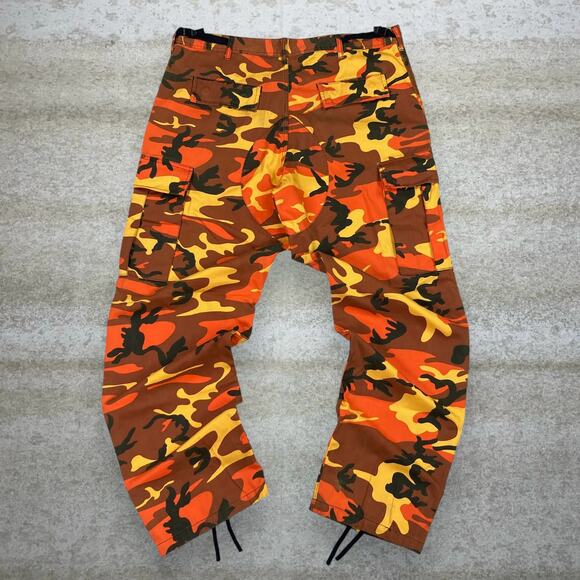 Vintage Military Autumn Fall Camo Tactical Pants Baggy Wide Large Regular 90s - Picture 1 of 4